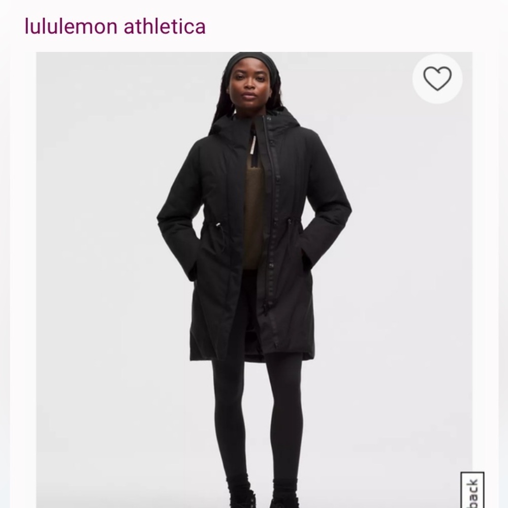 Lululemon Waterproof Insulated Cinch Waist Parka